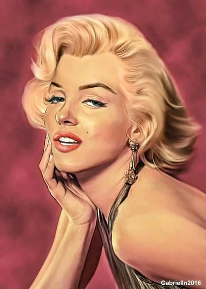 Marilyn Monroe on Art (XLV) Cycle The Magnificent Marilyn 871 issue - Art, Cycle, Gorgeous, Marilyn Monroe, Actors and actresses, Celebrities, Blonde, Girls, Drawing