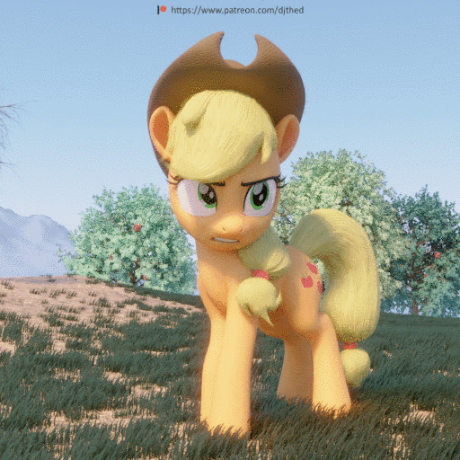   ... My Little Pony, Applejack, Djthed, 3D, 