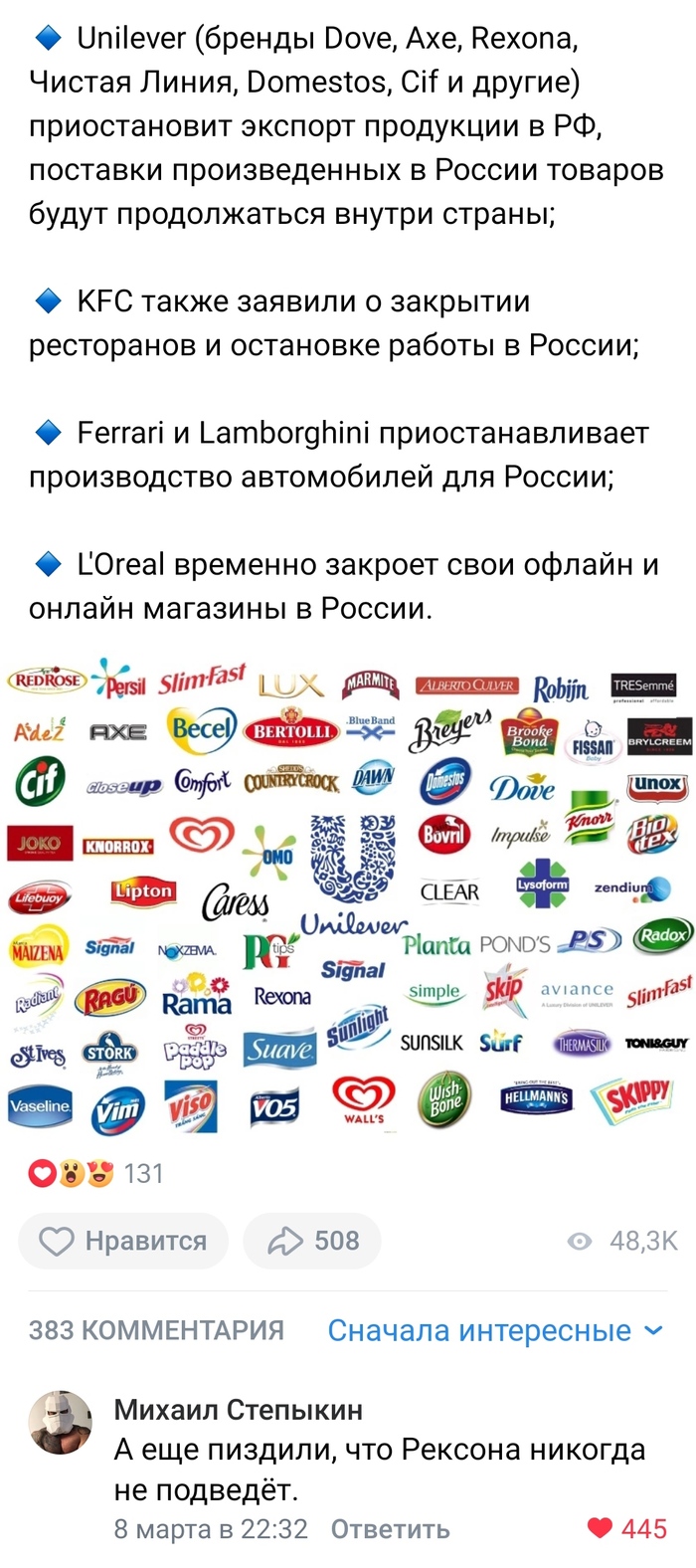 Уход брендов