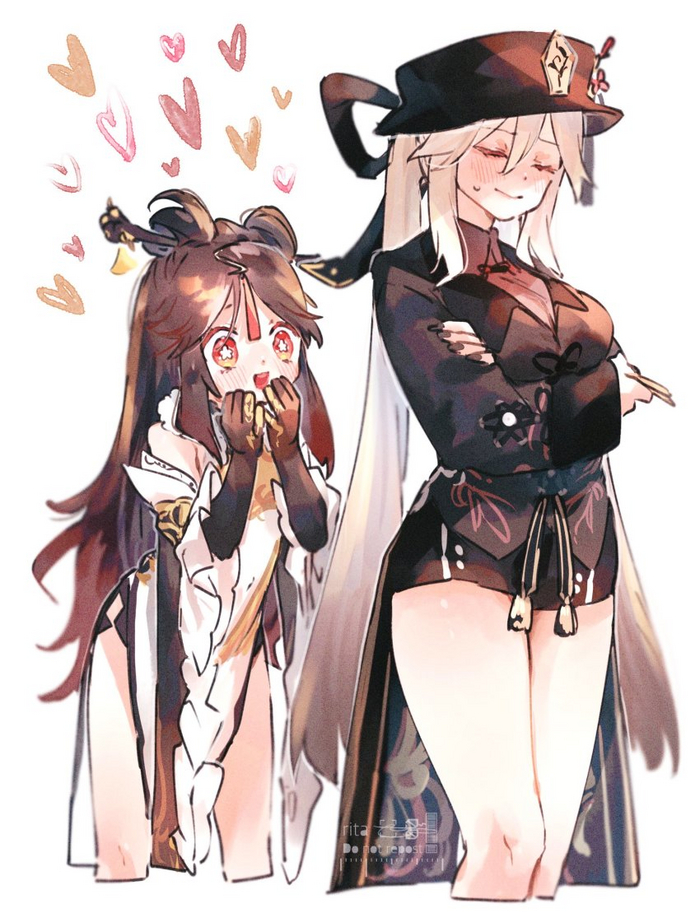   , Anime Art, Genshin Impact, Hu Tao (Genshin Impact), Ningguang, 