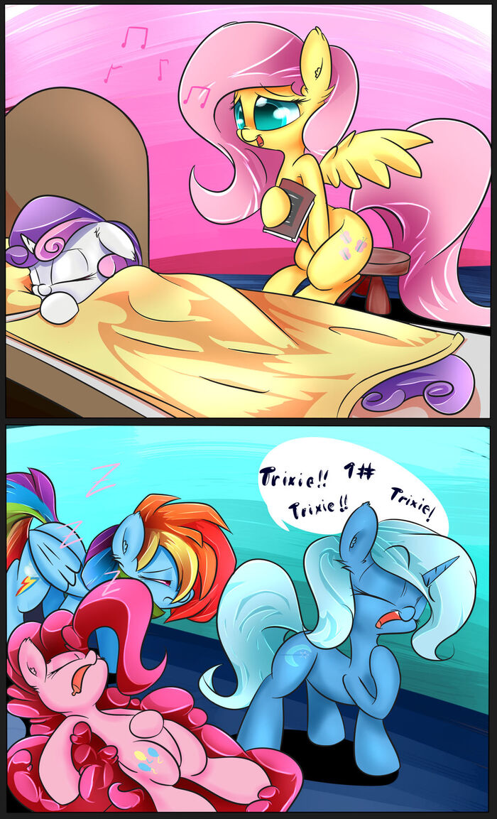   My Little Pony, Sweetie Belle, Fluttershy, Trixie, Rainbow Dash, Pinkie Pie, Madacon