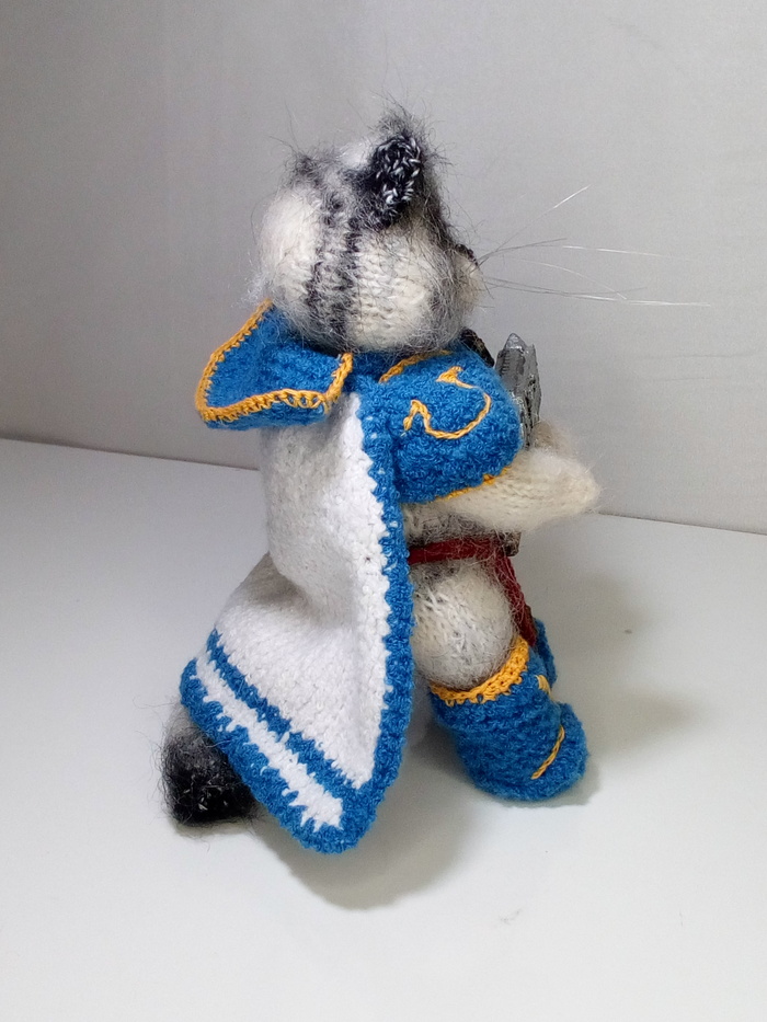 Кот-воин Вязание, Мягкая игрушка, Warhammer 40k, Ultramarines, Своими руками, Вязание спицами, Кот, Рукоделие без процесса, Длиннопост