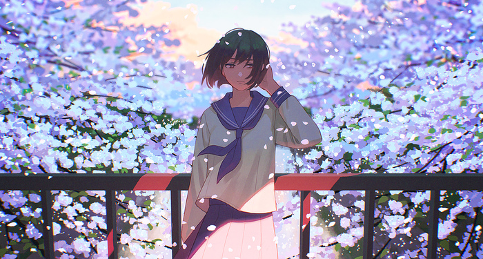   , Anime Art, Original Character, ,  , Seifuku, , Hiko