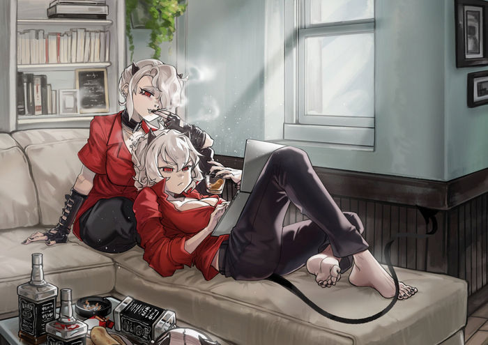 Ѹ Helltaker, Malina, Zdrada, Anime Art, 