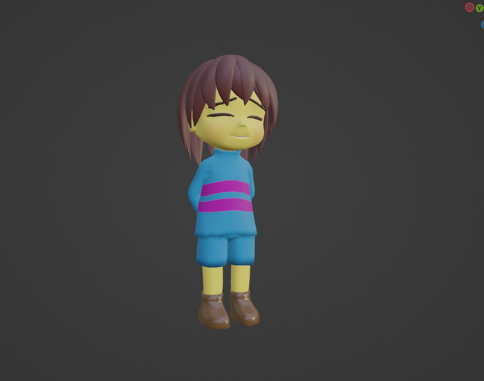   3d  Blender, 3D, , Undertale, Frisk, 