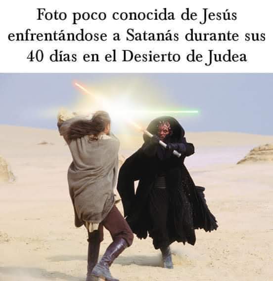Испанский юмор: неизвестная фотография Иисуса, искушаемого сатаной в пустыне