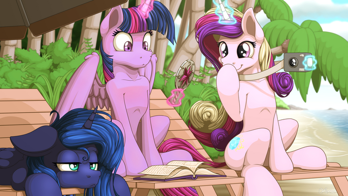    My Little Pony, Ponyart, Twilight Sparkle, Princess Luna, Princess Cadance, Ohemo