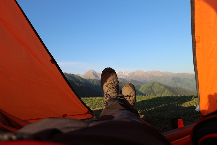 Ответ на пост "По-настоящему доброе утро" Палатка, Пейзаж, Рассвет, Волна постов, Ответ на пост, Казахстан