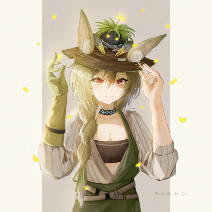 Beanstalk Anime Art, , Beanstalk (Arknights), Arknights, Dobutsu, Animal Ears
