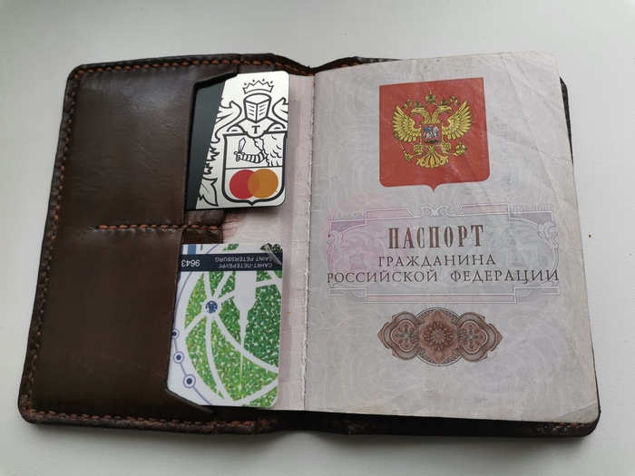 Обложка на паспорт Рукоделие без процесса, Изделия из кожи, Кожа, Своими руками, Длиннопост