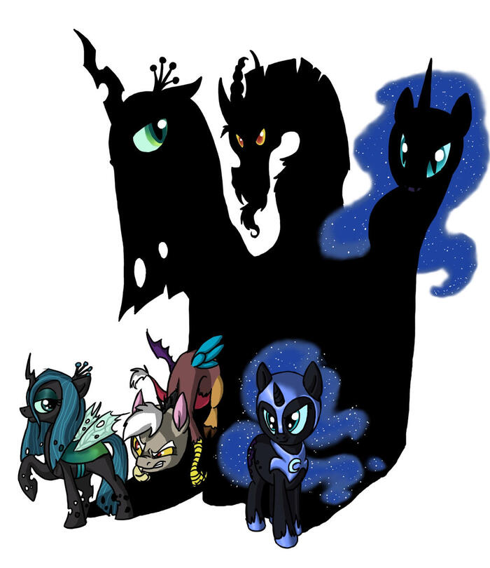 ,     My Little Pony, Ponyart, Princess Luna, Nightmare Moon, Queen Chrysalis, MLP Discord