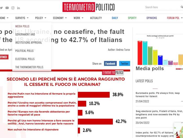 Почему до сих пор не достигнут режим прекращения огня на Украине? Слово предоставляется итальянцам
