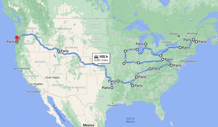 При желании, можно устроить себе такой автомобильный тур по Парижам