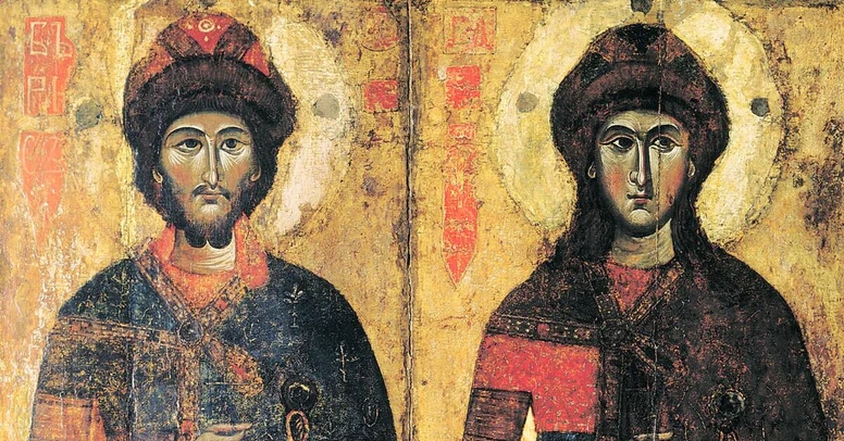 Житие бориса и глеба год автор. Древняя икона св Бориса и Глеба. Сказание о Борисе и Глебе.