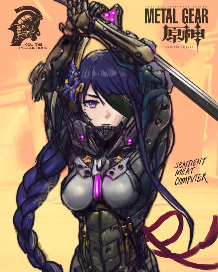 Raiden (Shogun) Genshin Impact, , Anime Art, Raiden Shogun (Genshin Impact), , Metal Gear Solid