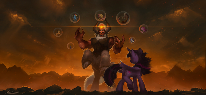   " " My Little Pony, Ponyart, Mane 6, Tirek, Huussii