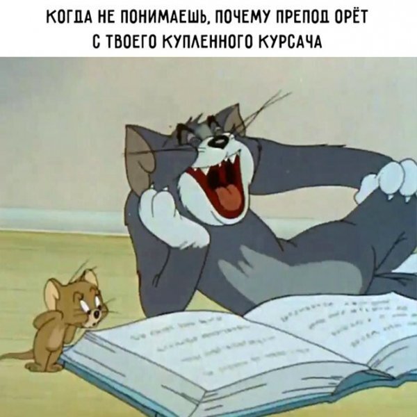 Да верно все, что вы начинаете Том и Джерри, Курсовая, Смех, Картинка с текстом