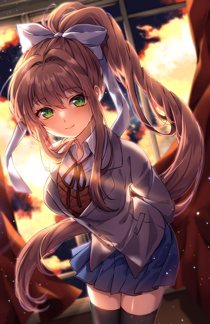  Doki Doki Literature Club, Monika, Anime Art, ,  