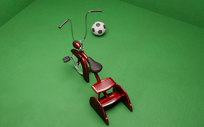 Просто велик ) 3D моделирование, Blender, Компьютерная графика, 3D, Велосипед, Игрушки, Длиннопост