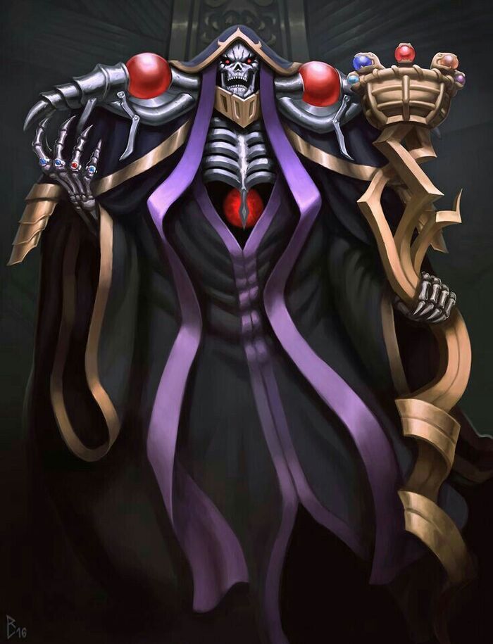   , , Anime Art, Overlord, Ainz Ooal Gown