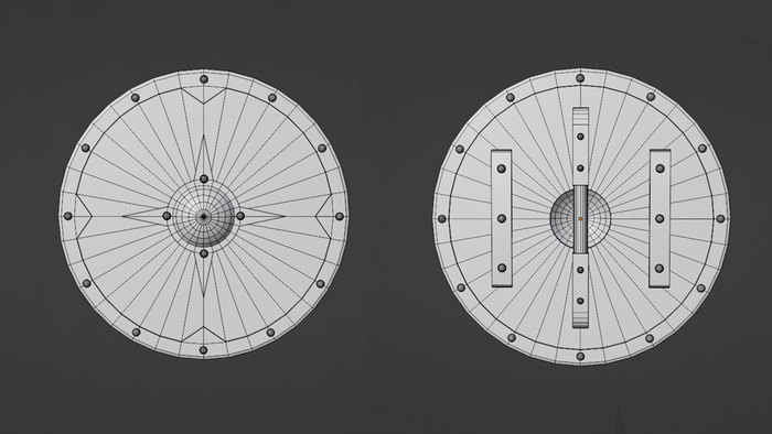 Щит викинга;)Немного изменил + добавил сетку:) 3D, 3D моделирование, Blender, 3D графика, Компьютерная графика, Low poly, Викинги, Щит, Длиннопост