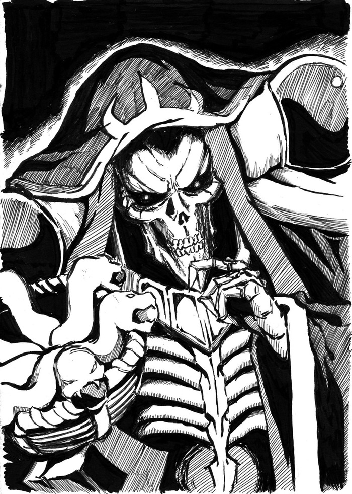  , , Anime Art, Overlord, Ainz Ooal Gown, 