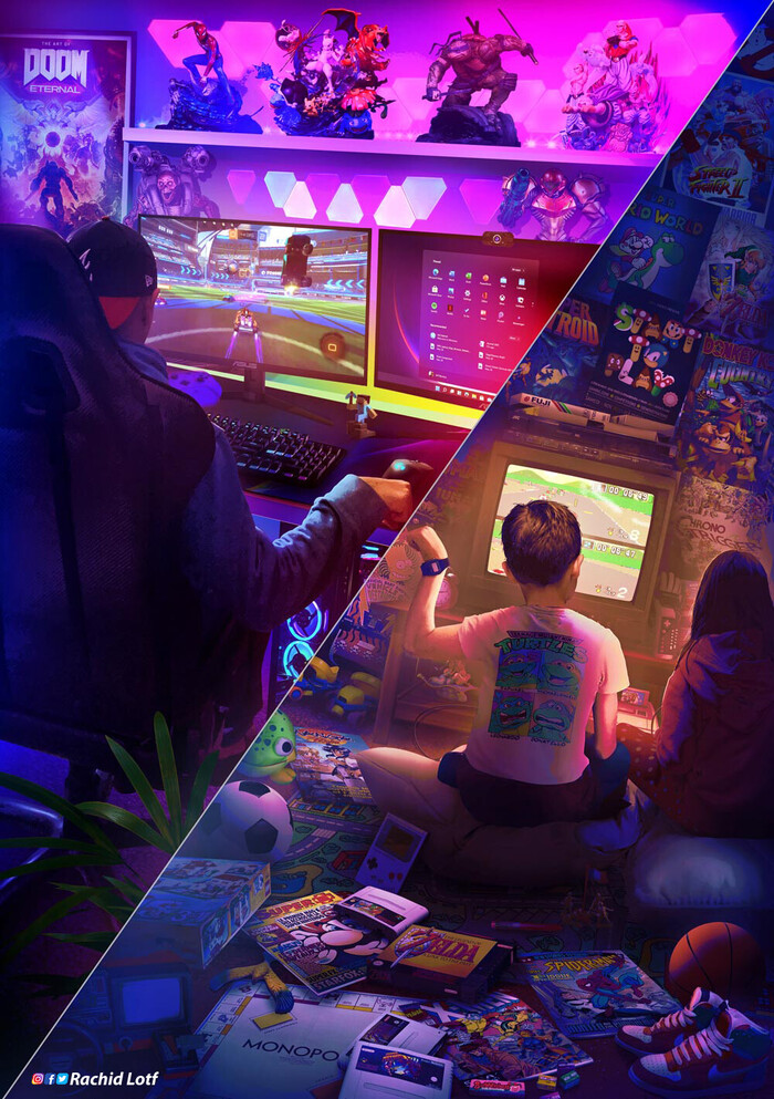 Gamer once. Gamer always , ArtStation, , , , , , , , Rachid Lotf