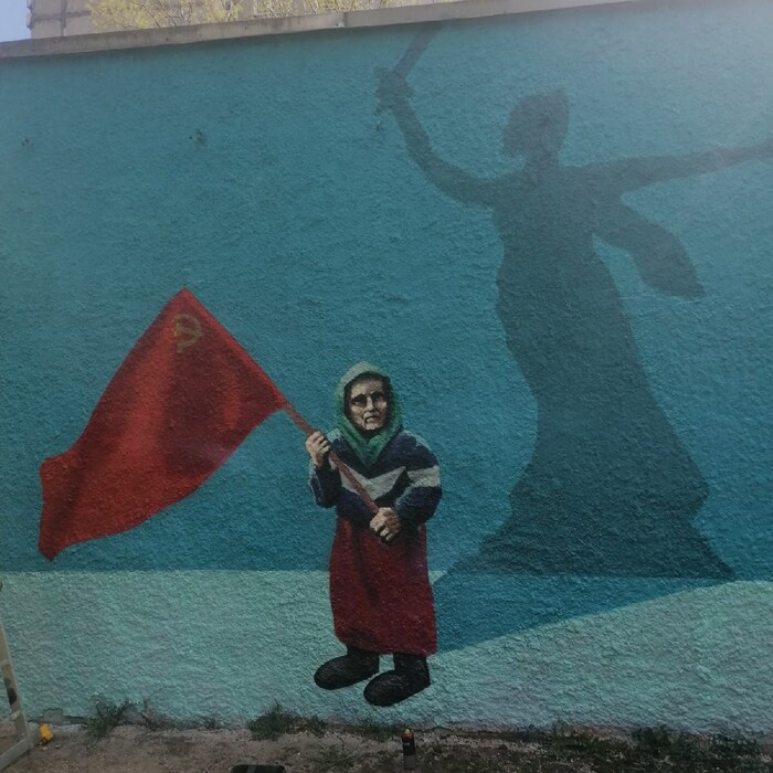 Бабушка с флагом в Балашихе