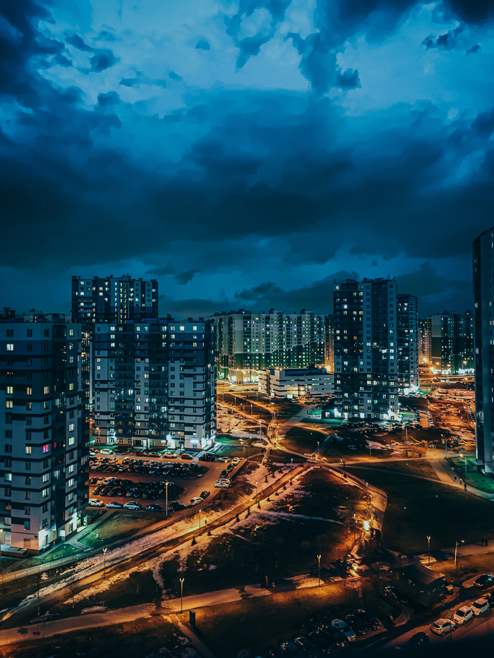 Ночные огни с высоты Мобильная фотография, Ночной город, Фотография, Уличная фотография, Санкт-Петербург, Ночная съемка, Длиннопост