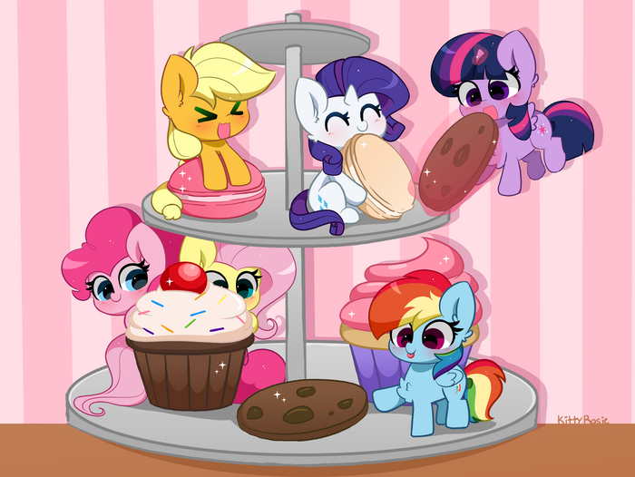     My Little Pony, Rainbow Dash, Twilight Sparkle, Pinkie Pie, Rarity, Applejack, Fluttershy, Ponyart, , Kittyrosie