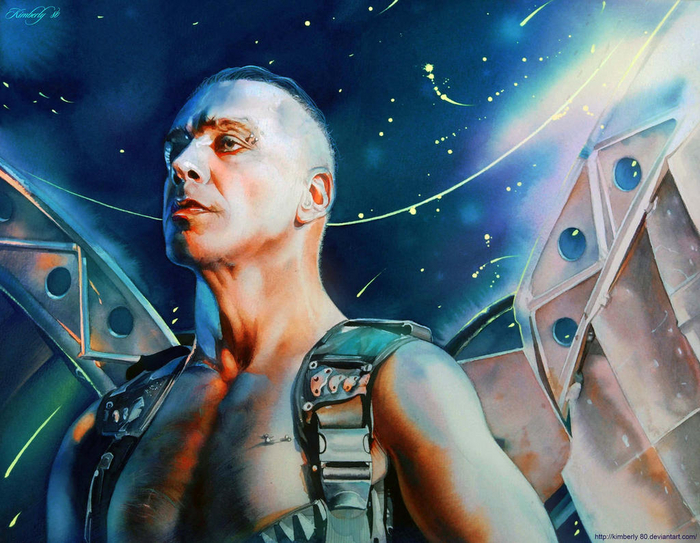 Тилль Искусство, Современное искусство, Портрет, Тилль Линдеманн, Lindemann, Длиннопост, Рисунок, Акварель