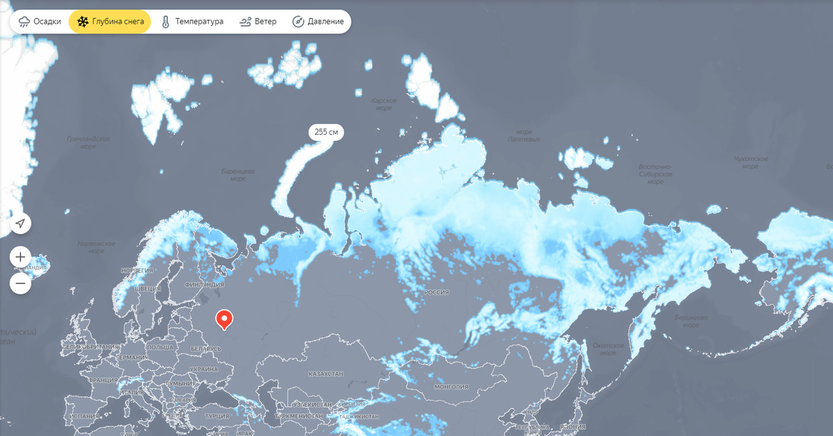 Карта снега в реальном времени москва