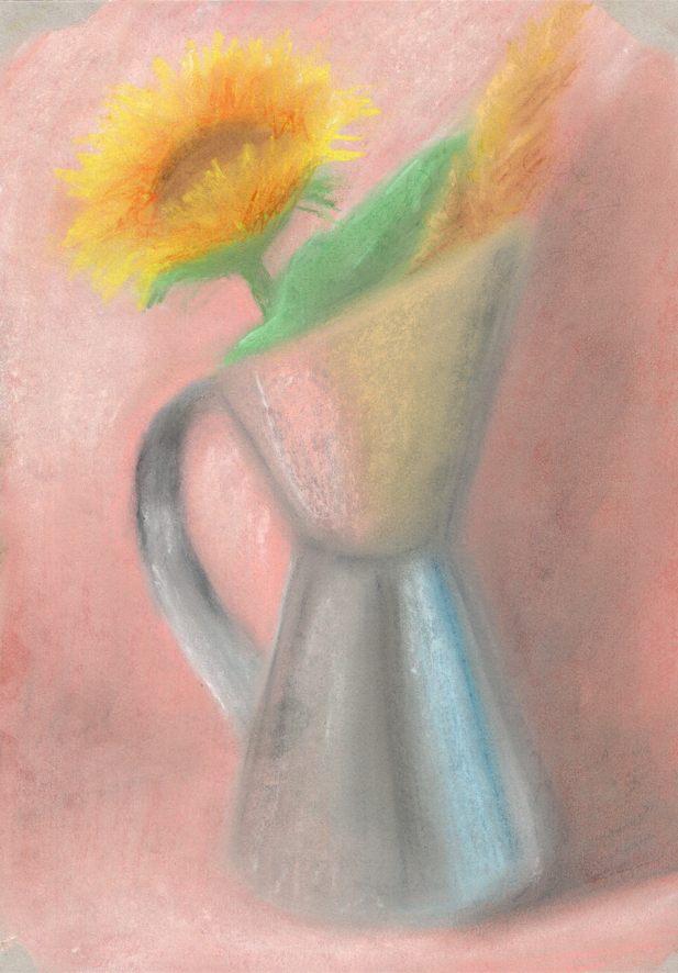 Цветок пастелью