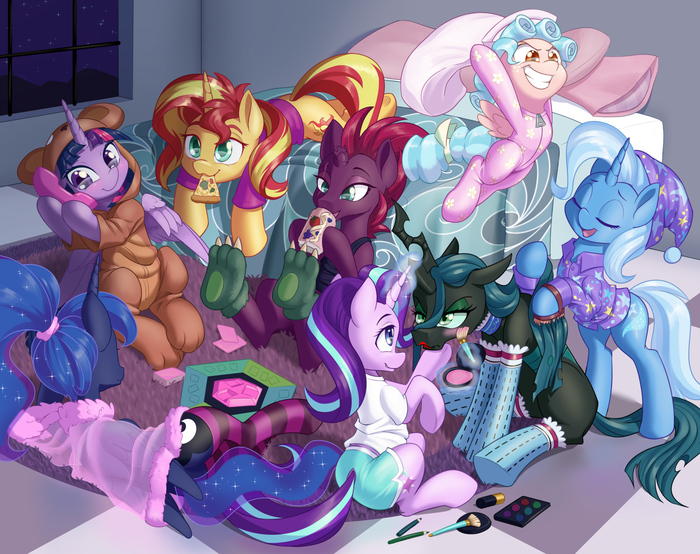   My Little Pony, Ponyart, Dstears, Twilight Sparkle, Princess Luna, Trixie, Starlight Glimmer, Tempest Shadow, Queen Chrysalis, Sunset Shimmer, Cozy Glow, MLP 