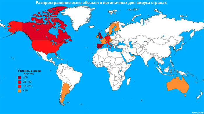 В каких странах обнаружили оспу обезьян