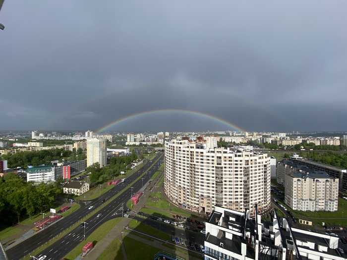 Черная радуга с цветными краями Радуга, Двойная радуга, Минск, Фотография