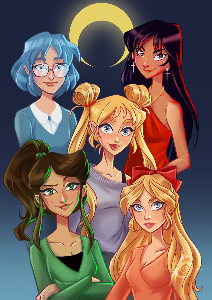  , Sailor Moon, Anime Art, Tsukino Usagi, Sailor Mercury, Sailor Mars, Sailor Jupiter, Sailor Venus