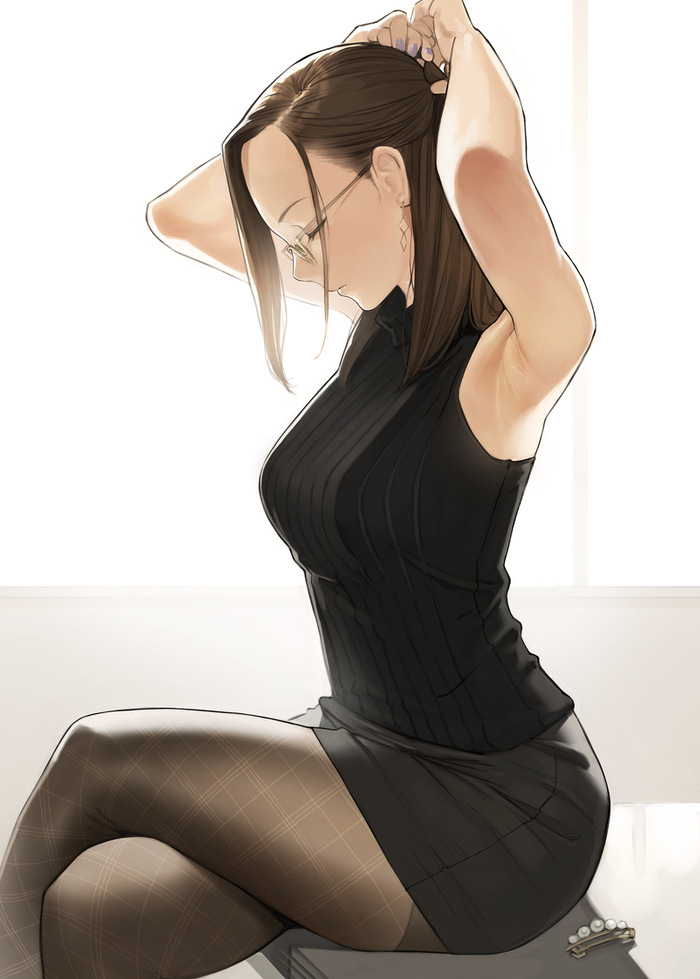 Sensei , Anime Art, , Original Character, , , Y_o_m_y_o_m, Miru tights, Okuzumi Yuiko