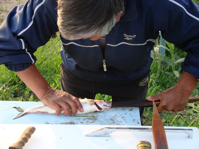 Байкальский вариант блюда "Рыба на рожне" - омуль Приготовление, Рыба, Готовка на костре, Байкал, Длиннопост