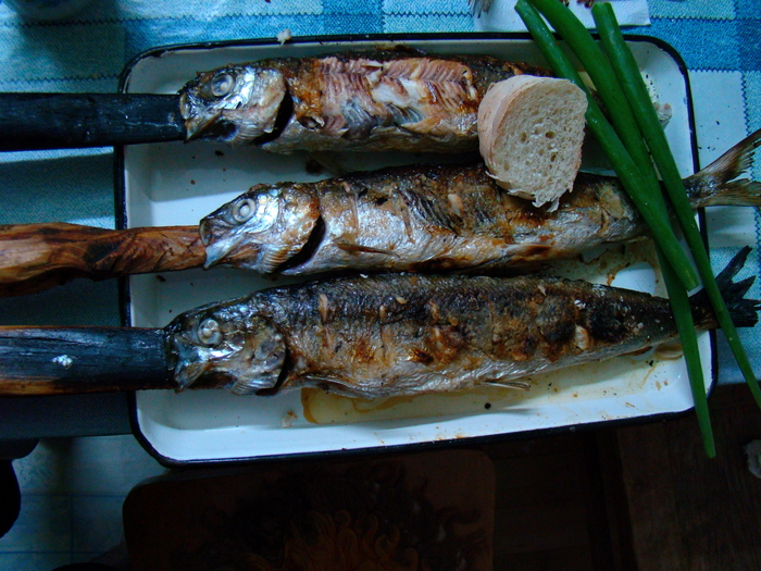 Байкальский вариант блюда "Рыба на рожне" - омуль Приготовление, Рыба, Готовка на костре, Байкал, Длиннопост