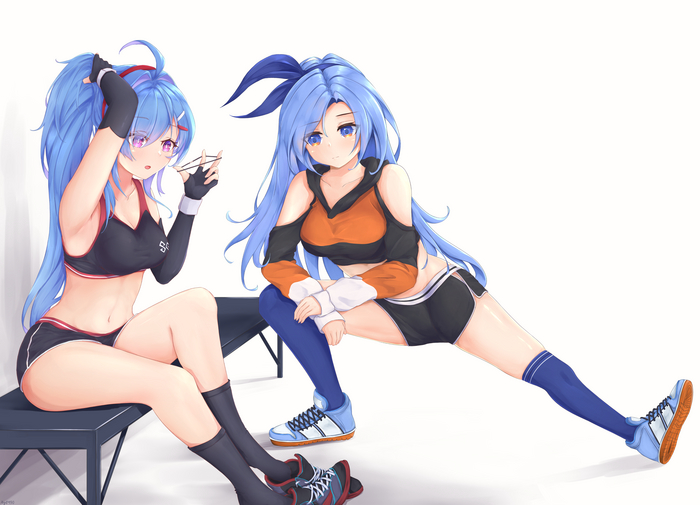 Helena & Minah , Anime Art, Azur Lane, Original Character, Helena, , Chaesu