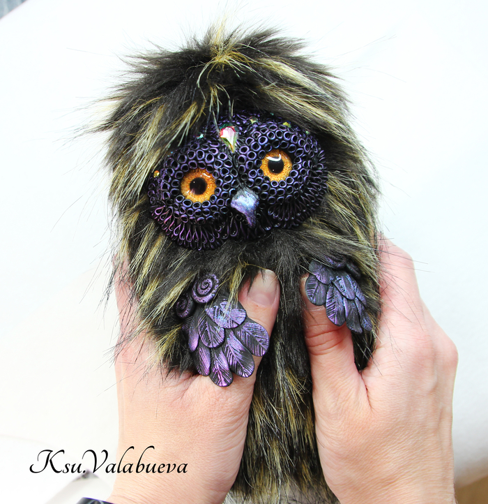 Игрушка в смешанной технике Совёнок Полимерная глина, Сова, Игрушки, Авторская игрушка, Ручная работа, Рукоделие без процесса, Рукоделие, Своими руками, Длиннопост