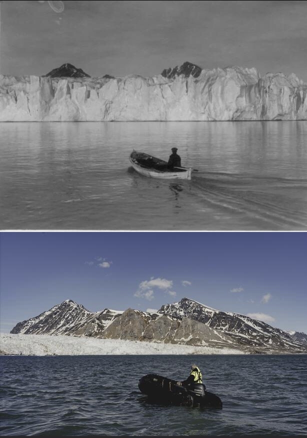 Один и тот же ледник спустя 104 года Глобальное потепление, Экология, Reddit, Арктика