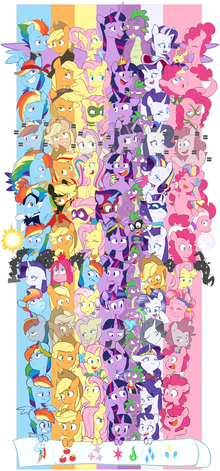  Mane 6 , My Little Pony, Ponyart, Fluttershy, Spike, Twilight Sparkle, Rainbow Dash, Applejack, Rarity, Pinkie Pie, Mane 6, , Doodle-mark