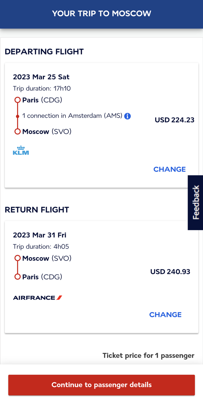 AirFrance   Paris - Moscow   25  2023 , Airfrance,  , 