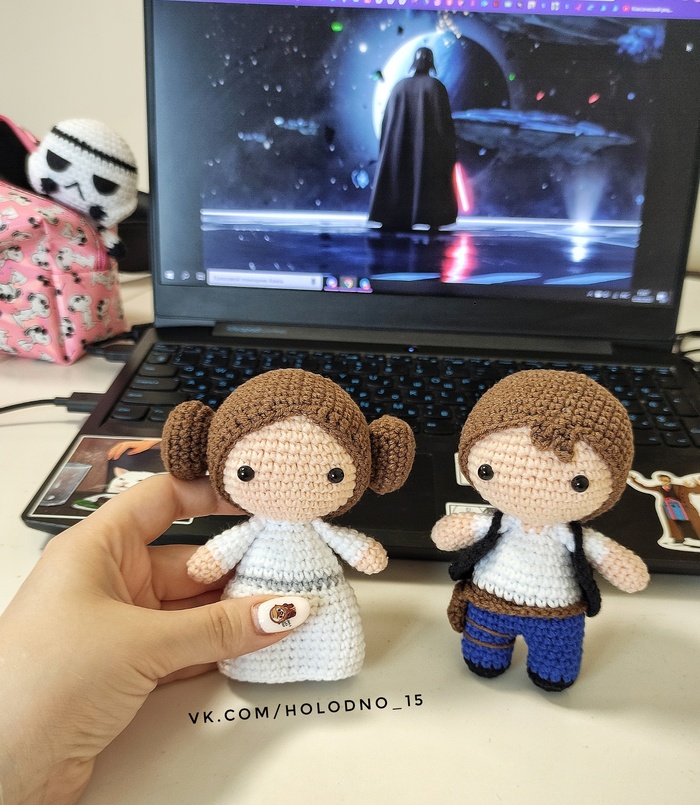 Вязаные персонажи Star Wars, Принцесса Лея, Хан Соло, Своими руками, Пятничный тег моё, Рукоделие без процесса, Подарки, Вязаные игрушки
