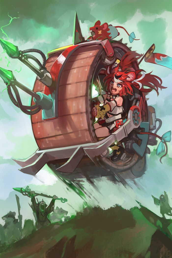 Doomwheel Go Vroom Virtual YouTuber, Hololive, Hakos Baelz, , Anime Art
