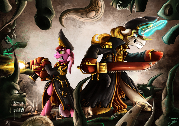   My Little Pony, Ponyart, MLP Crossover, Prince Blueblood, Cheerilee, Warhammer 40k