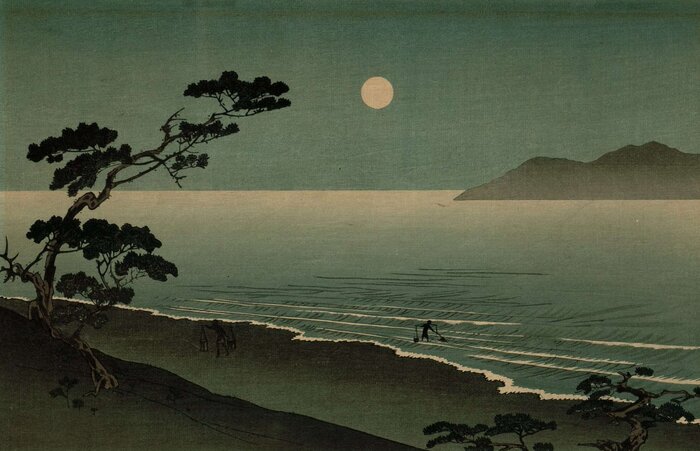 Arai Yoshimune - Suma Beach at Night