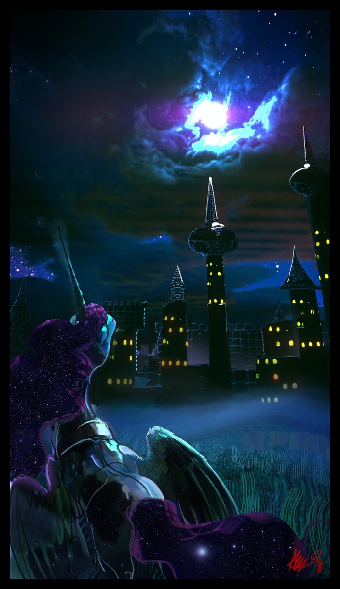   My Little Pony, Ponyart, Princess Luna, Alumx